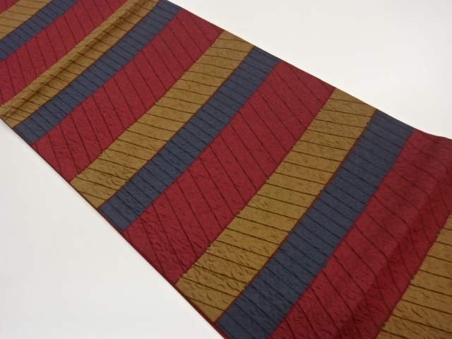 JAPANESE FUKURO OBI / CHIKUZEN HAKATA / MATELASSE / WOVEN STRIPE